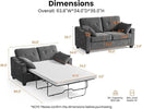 CHIC HOUSE Pull Out Sofa Bed, Full Size Sleeper Sofa, 2-in-1 Convertible Chenille Couch with USB Charging, Memory Form Couch for Living Room, Apartment & Small Space (Dark Grey, Chenille - Full) by CozyNest Decor