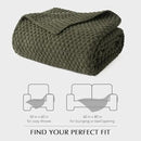 Chunky Chenille Knit Throw Blanket for Couch, Soft Luxurious Moss Stitch Blankets for Bed, Cozy Decorative Farmhouse Knitted Throws for Sofa, Olive Green, 50" x 60" by CozyNest Decor