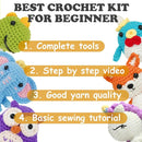Utook Crochet Kit for Beginners，6 Cute Animals Crochet Kits with Yarn, Crochet Hooks & Accessories | Beginner-Friendly Video Tutorials | Great for Adults & Kids Learning to Crochet by TinyTreasures Baby Boutique