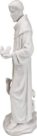 Design Toscano Francis of Assisi, Patron of Animals Religious Statue Figurine, 11 inches tall, Cast Marble Resin, White Finish by GreenHaven Gardens