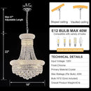 10 - Light Unique Empire Crystal Chandelier for Dining Room Foyer Entryway Living Room Bedroom Chrome Finish by CozyNest Decor