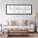 The Gathering Place Wall Decor Art 24"X10" for Dining Room gather Kitchen Wall Wooden Framed Sign (Black) by CozyNest Decor