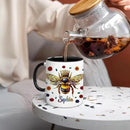 Hyturtle Personalized Floral Bee Mug - Bee Keeper Gifts For Women Lovers Teacher - Honey Gifts For Beekeeper Farmer On Birthday - Queen Honeycomb Decor - Custom Coffee Cup Ceramic Mug 11 Oz 15 Oz by CozyNest Decor