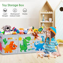 Large Toy Box Chest Organizer with Flip Lid for Kids, Collapsible Oxford Toy Storage Box with Handles for Boys Girls, Sturdy Waterproof Storage Organizer for Bedroom Playroom Nursery, 37.7×12.5×15.7'' by TinyTreasures Baby Boutique