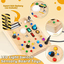 Joyreal Montessori Toddler Busy Board, 19 Led Wooden Sensory Board Educational Toy, Montessori Toys for 1-6 Year Old, Travel Toys Gifts for Toddlers Boys and Girls by TinyTreasures Baby Boutique