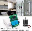 QIACHIP DC 5V 6V 12V 24V 36V 48V 60V Electric Motor Forward and Reverse Wireless RF Remote Control Relay Module Switch,Receiver 433Mhz with Transmitters for Motor,Curtains, Garage Door (KR1202) by GreenHaven Gardens