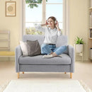 VINGLI 47" Small Couch, Linen Loveseat Sofa Light Grey Mini Couch Mid Century Modern Decor Love Seat for Small Spaces Living Room, Bedroom, Play Room