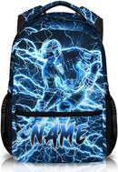 Personalized School Backpack for Kids Boys - 17 Inch Custom Ice Hockey Backpacks with Name for Kids Kindergarten Primary Senior Middle - Cool Durable Lightning Bookbag by TinyTreasures Baby Boutique