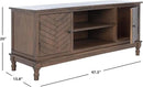 SAFAVIEH Magnolia TV Stand for up to 55" Flatscreen – Brown, 2 Doors with Interior Storage, 2 Open Shelves, Entertainment Media Console (MED5702C) by CozyNest Decor