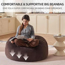 Bean Bag Chair 3Ft, Memory Foam Filled, Large Beanbag Chairs for Adults and Teens, Soft Sofa with Removable Flannel Cover, Round Couch for Living Room Bedroom College Dorm (Brown, 3FT-36×36"×24") by CozyNest Decor