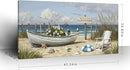 amatop Large Coastal Wall Art Nautical Beach Canvas Art Print Flower-Filled Boat on Sand Ocean Waves Seaside Seascape ArtworkSea Birds Marine Picture Home Decor for Living Room Bedroom Office 48×24 Inch by CozyNest Decor