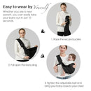 Baby Sling Carrier, Toddler Carrier Sling with Double Safety Buckle and Adjustable Shoulder Strap(7-30lbs), Baby Carriers One Size Fits All, Grey by TinyTreasures Baby Boutique