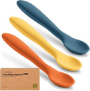 KeaBabies Silicone Baby Spoons, Self Feeding 6-12 months - 3-Pack Baby Weaning Eating Utensils, Toddler First Food Training Spoon, Infant, Kids Feeding Supplies Essential Set,Dishwasher-safe (Valiant) by TinyTreasures Baby Boutique
