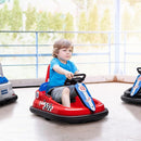 Aosom Toddler Bumper Car, 360° Rotation 6V Kids Electric Ride on Bumper Car with EVA Bumper Edges, Twins Motor, Songs, Horn, LED Lights, Safety Belt for 18-48 Months, Red by TinyTreasures Baby Boutique