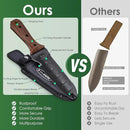 Hori Hori Garden Knife, Garden Tools with Sheath for Weeding,Planting,Digging, 7" Stainless Steel Blade with Cutting Edge, Full-Tang walnut Wood Handle with Hanging Hole by GreenHaven Gardens