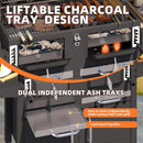 MELLCOM 36 In Extra Large Charcoal Grill - 620 Sq.In Oversized BBQ Area with Storage Cabinet & Individual Lifting Charcoal Trays, Thermometer and Foldable Side Tables for Outdoor by GreenHaven Gardens
