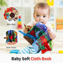 Jollybaby Baby Books 0-6 Months, Touch and Feel Crinkle Soft Cloth Books for Infants Babies, Toddler Early Educational Interactive Stroller Sensory Toys, Baby Girl & Boy Gift(Dinosaur Tails) by TinyTreasures Baby Boutique