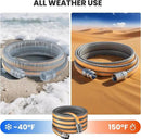 Giraffe Tools Garden Hose 75FT, 5/8" Lightweight Lay Flat Water Hose, Custom Length, Flexible, Leakproof Hybrid Hose Pipe with Male to Female Fitting by GreenHaven Gardens