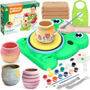 Pottery Wheel for Kids - Complete Pottery Painting Kit Arts and Crafts for Kids Ages 8-12 with 3 Pack Air Dry Clay Art Supplies Toys for Girls Boy Birthday Gift for 6 7 8 9 10 11 12+ by TinyTreasures Baby Boutique