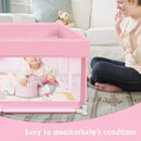 Pink Baby Playpen with Mat, 50x50 Inch Playpen with Mat Waterproof for Babies and Toddlers Play Pen for Girls Pink Playards Safety Gate Fence Active Center Indoor by TinyTreasures Baby Boutique