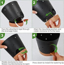 Orchid Pots with Holes, 6 Inch Self Watering Orchid Pot 2 Pack Plastic Plant Pots for Orchid, Flower (Black+Brown) by GreenHaven Gardens