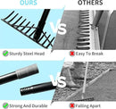 Heavy Duty Bow Rake with Stainless Steel Handle for Farming Land Management Leaf Gathering Durable Ergonomic Garden Tool with 16 Tine Head 63 Inch Assemble Long Shaft Suitable for Large Areas by GreenHaven Gardens