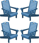 Adirondack Chairs Set of 4, Outdoor Fire Pit Chairs, HDPE All-Weather Adirondack Chairs with Cup Holder, Lawn Chair for Deck, Patio, Garden (NavyBlue) by GreenHaven Gardens