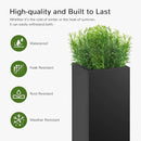 Stoog 30" Tall Planters for Outdoor Plants, All-Weather Metal Planter Boxes Set of 2, with Removable Insert Shelf, Modern Design, Indoor/Outdoor Use, Black by CozyNest Decor