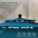 PHI VILLA 10ft Outdoor Patio Umbrellas for Outside, 3 Tier Vented Market Table Umbrella Windproof for Backyard, Deck, Garden, 1.5" Pole, Cyan（No Base） by GreenHaven Gardens