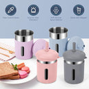 Stainless Steel Kids Cups, 12.51 oz Toddler Tumbler with Straws and Lids, Spill-Proof Baby Smoothie Cups with Silicone Sleeve, Versatile 2-in-1 Drinking Snack Cups for Kids, 4 Colors A by TinyTreasures Baby Boutique