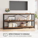 LVB Rustic Entryway Table, Industrial Extra Long Hallway Sofa Table, Wood Metal Narrow Console Table with Storage Shelf, Modern Skinny Couch Table for Foyer Living Room Bedroom, Rustic Brown, 70 Inch by CozyNest Decor