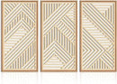 IARTTOP 3 Pieces Wood Boho Wall Art Framed Mid century Modern Wooden Wall Decor Large Minimalist Geometric Line Decor for Living Room Bedroom Office-16 x32 by CozyNest Decor