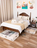 StorageWorks Underbed Storage Box, Under Bed Clothes Organizer With Sturdy Structure and Ultra Thick Fabric, Beige, 33" L x 31" W x 6 ¾ "H, 2 pack by CozyNest Decor