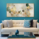 Gold Circle Modern Artwork Framed Abstract Wall Art Green Canvas Decor 24"x48" Wall Decorations for Bedroom Living Room Kitchen by CozyNest Decor