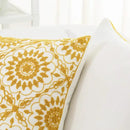 HWY 50 Yellow Decorative Throw Pillow Covers 18x18 Inch (1 Piece), Embroidered Cotton Farmhouse Cushion Cover Pillow Case for Sofa Couch Living Room Bed, Little Sunflower by CozyNest Decor