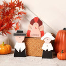 Amorita Fall Thanksgiving Decorations Wooden Turkey Pilgrim Couple Table Sign 3 Pcs Fall Thanksgiving Decor Standing Tabletop Sign Decor for Autumn Harvest - Z by CozyNest Decor