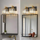 Modern Bathroom Vanity Light 2-Lights Black Gold Crystal Wall Lamp Bathroom Modern Crystal Vanity Lighting by CozyNest Decor