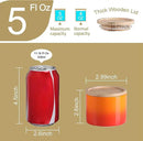 Sweejar Kitchen Canisters Ceramic Food Storage Jar, Stackable Containers with Airtight Seal Wooden Lid for Serving Ground Coffee, Tea, Sugar, Spice and More - 5 Fl Oz(Gradient Orange) by CozyNest Decor