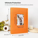 RECUTMS 4x6 Pictures Photo Album Leather Cover Photo Book Holds 300 Photos with Front Window,Photo Book with Writing Space to Share Photos Family Friends (Orange) by TinyTreasures Baby Boutique