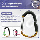 sprookber 6.7 Inch Large Stroller Hooks for Diaper Bags & Purses, Heavy Duty Mommy Hooks for Shopping, Grocery, Backpack – Baby Stroller Accessories, Set of 2 (Gold) by TinyTreasures Baby Boutique