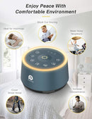 Dreamegg D1 Sound Machine - White Noise Machine with Baby Night Light for Sleeping, High Fidelity Sounds, Timer & Memory Feature, Sound Machine for Baby Adults, Home, Office, Travel (Navy Blue) by TinyTreasures Baby Boutique