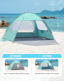 OutdoorMaster Beach Tent for 3/4 Person - Easy Setup Sun Shade Shelter, Portable Beach Shade Sun Canopy with UPF 50+ UV Protection, Removable Skylight Family Size by TinyTreasures Baby Boutique