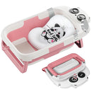 Foldable Baby Bathtub, Lightweight Bathtub for Infants to Toddlers with Soft Cushion & Thermometer, Portable Baby Tub Newborn to Toddler 0-36 Months(Pink) by TinyTreasures Baby Boutique