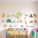 Large Animals Learning Educational Wall Stickers Kids,Nursery Playroom Wall Decals,Daycare Preschool Classroom Wall Stickers Peel and Stick Removable,Cute Wall Decor for Boy,Girl,Toddler,Baby. by TinyTreasures Baby Boutique