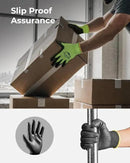 OKIAAS Work Gloves for Men，Ultra Thin and Lightweight Working Gloves with Grip, 12 Pairs Bulk Pack Construction Gloves with Polyurethane Coating for Light Duty Work (Black, X-Large) by GreenHaven Gardens