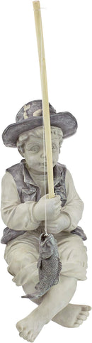 Design Toscano Frederic the Little Fisherman of Avignon Boy Fishing Garden Statue, 15 Inch Tall, Cast Stone Resin, Two Tone Stone Finish by GreenHaven Gardens
