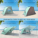 Elegear Beach Tent with Canopy, 1-Second Setup Pop Up Sun Shelter Shade, UPF 50+ UV Protection Silver-Coated Lightweight Portable Beach Cabana by TinyTreasures Baby Boutique