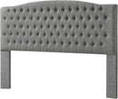 24KF Upholstered Tufted Button Linen Fabric Headboard,Comfortable Fashional Headboard King/CA King Size,Granite by CozyNest Decor