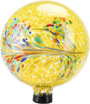 VCUTEKA Gazing Ball, Glass Gazing Balls Sphere for Garden Lawn Outdoor Ornament Yard Decorative, Yellow Swirl, 10" by CozyNest Decor