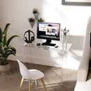 Acrylic Desk, Modern Study Table for HomeOffice-Extended Surface Multi-Purpose Console & EntrywayTable, Sturdy Lightweight Design (42.5-inch, Transparent) by CozyNest Decor